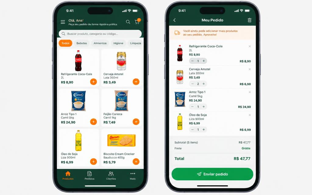 Interface da ferramenta App de Pedidos