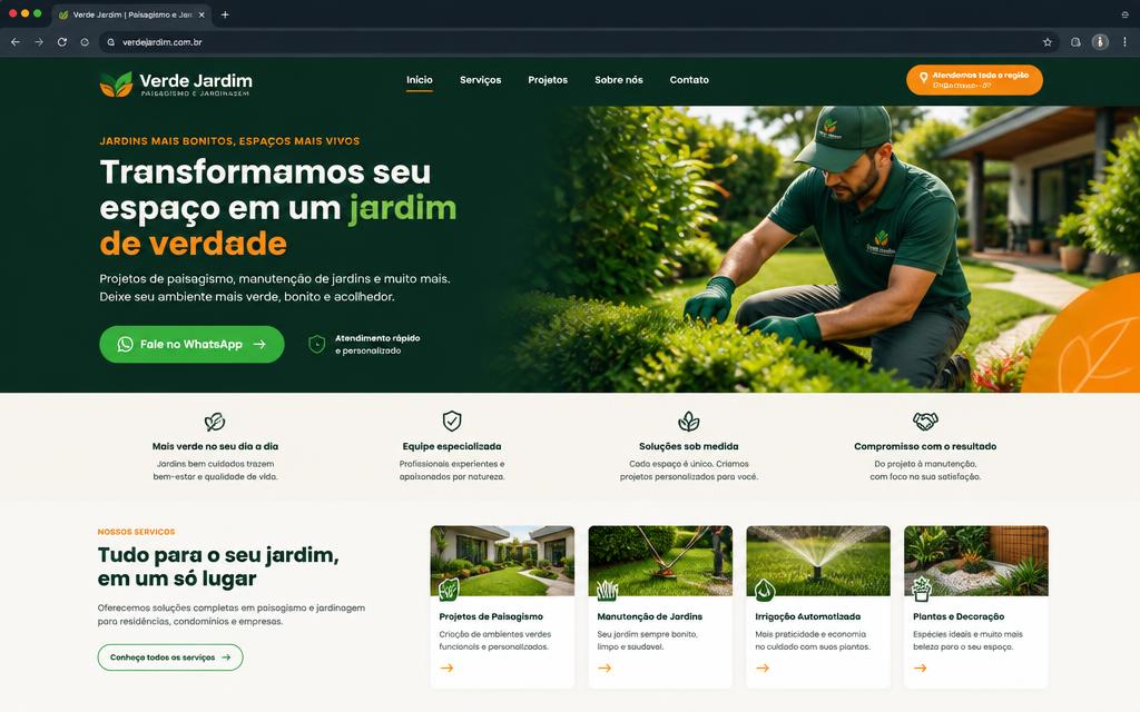 Interface da ferramenta Landing Page Profissional