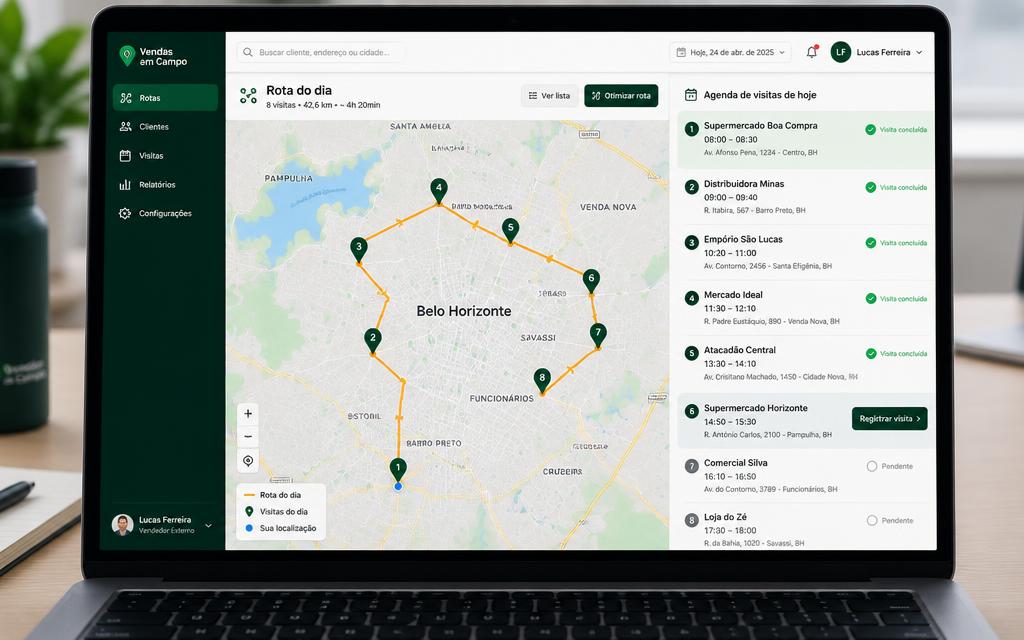 Interface da ferramenta Visita Presencial
